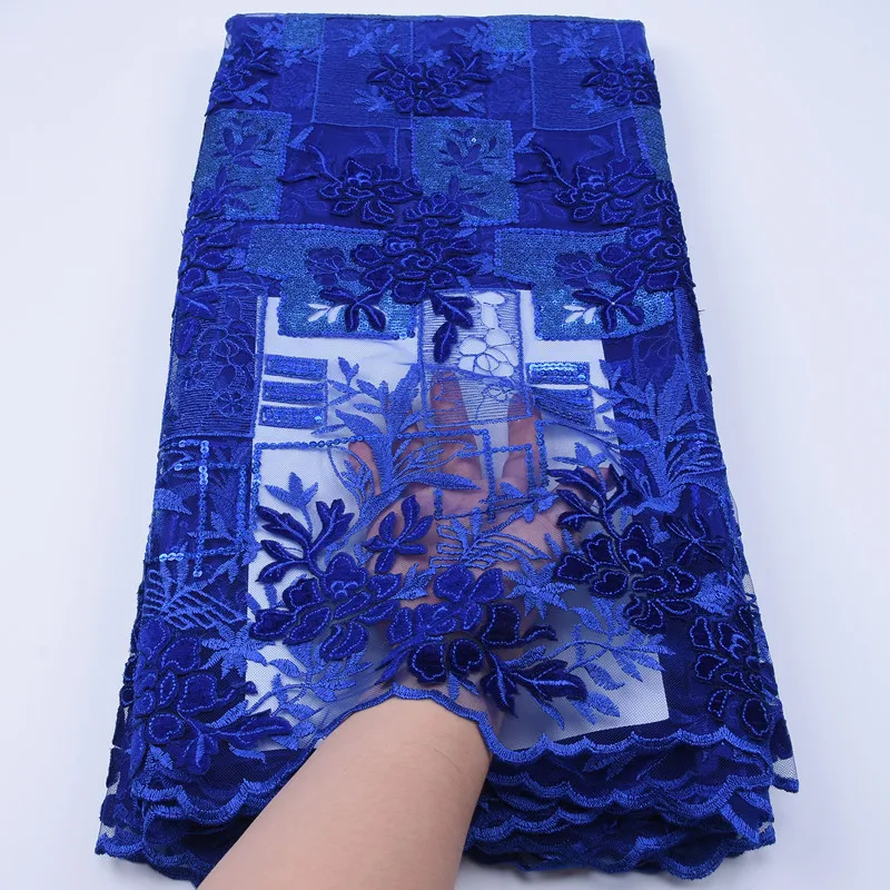 

Latest French Tulle Lace Fabric African High Quality Lace Sequins Nigerian Mesh Lace Fabric For Wedding Dress Sewing