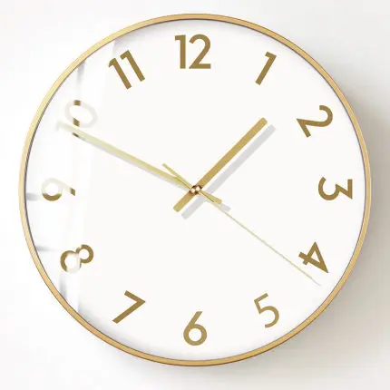 Modern Gold Luxury Wall Clock Nordic Metal Living Room Children Bedroom Silent Creative Watch Kitchen Simple Home Decor ZB4520 | Дом и сад