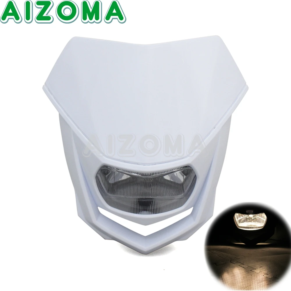 Универсальная маска для мотоциклетных фар белая внедорожников Yamaha Kawasaki Enduro |