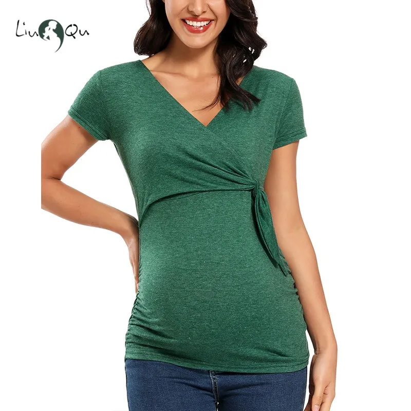 Женские футболки для беременных летние топы туника с запахом женская одежда