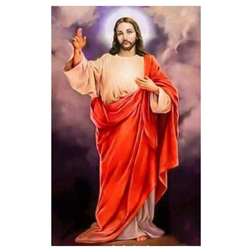 Полноразмерная/круглая 5D Вышивка своими руками квадратные религиозные люди