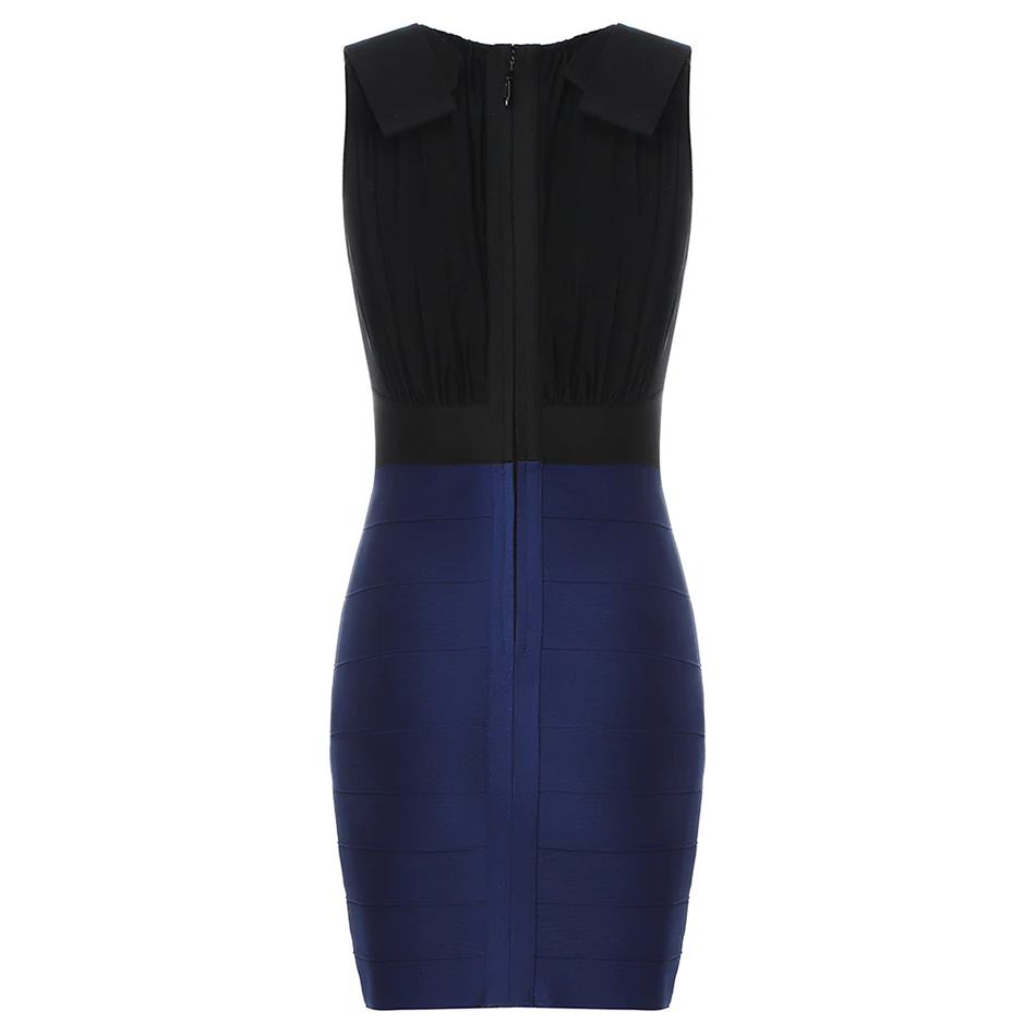 

Ailigou 2020 Winter Women'S New Bandage Dress Sexy Fold Stitching Stitched Bow Tight Skin Mini Vestidos Party Dress