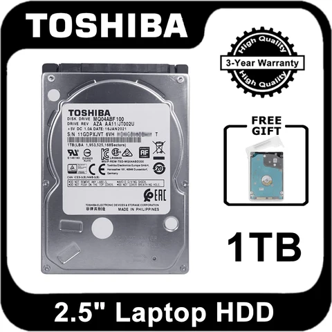 Жесткий Диск Toshiba для ноутбука, 1 ТБ, 5400-7200 об/мин, 2,5 дюйма