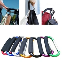 aluminium baby stroller hooks high quality button carabiner shopping bags carriage hooks pushchair pram bags carrier hook clip