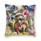 Классический чехол для подушки из аниме One Piece 45x45 домашний Декор печать соломенная шляпа Пираты Луффи Зоро чехол для подушки для гостиной