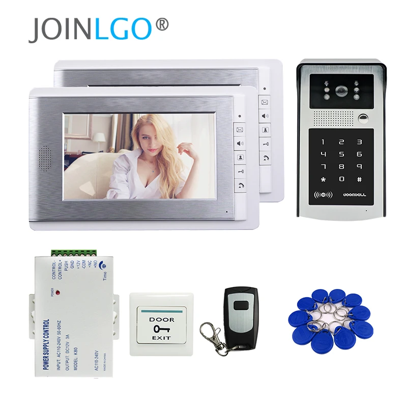 7 &quotЦвет Экран видео телефон двери внутренной связи Системы + 700TVL HD открытый RFID