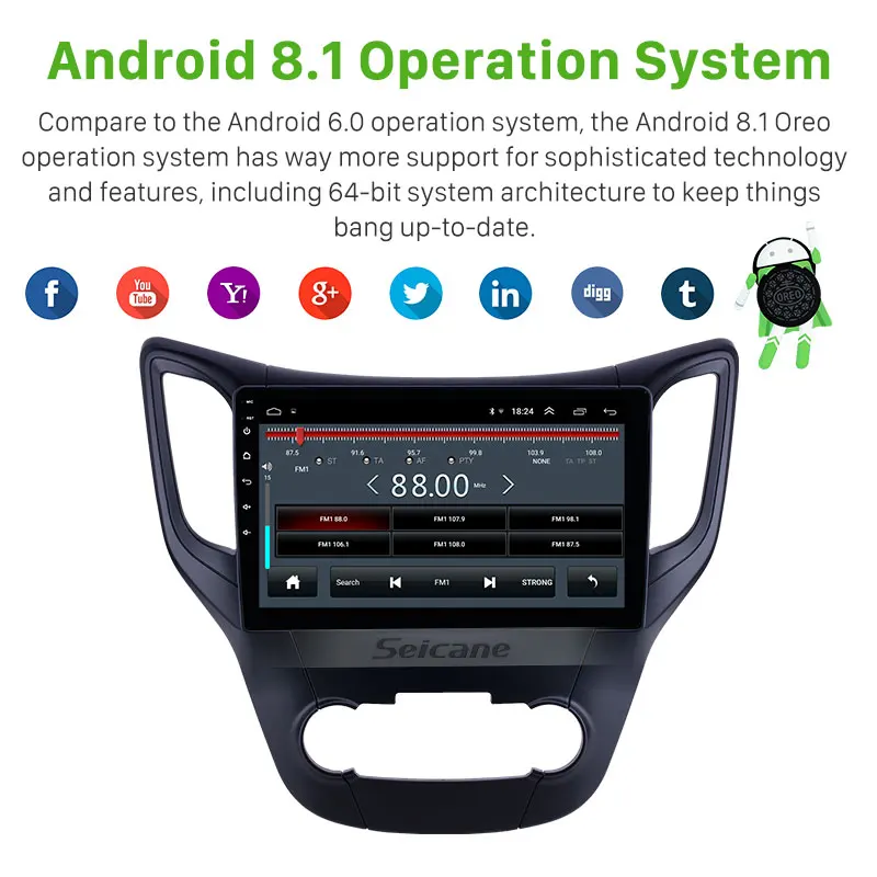 Seicane 10,1 дюймов Android 8,1 для Changan CS35 2012- автомобильный gps навигация Радио мультимедийный плеер Поддержка Carplay цифровой ТВ