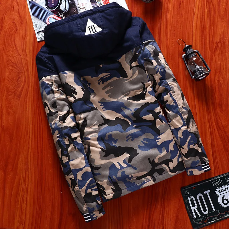 Мужская повседневная камуфляжная куртка с капюшоном новинка 2019 зимняя матовая