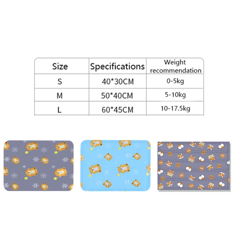 

Cartoon Pet Dog Cooling Mat Summer Breathable Dog Cat Bed Blanket Waterproof Washable Non Sticking Cushion Pet Products