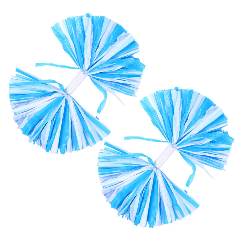 

1 Pair Creative Cheering Poms Cheerleader Supplies Sport Cheerleader Pom Poms for Competitive Race Performance (Blue and White a