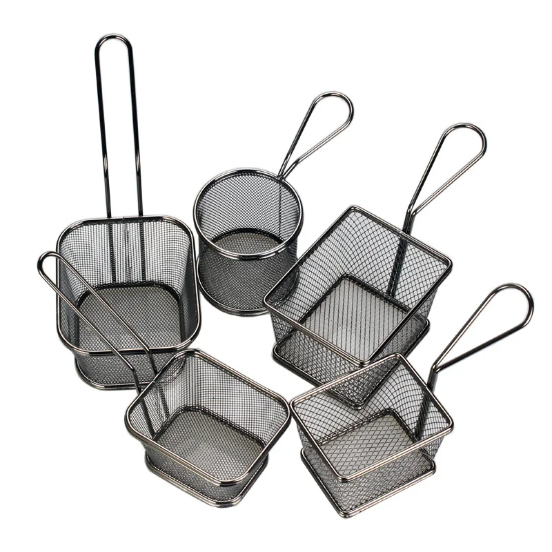 Нержавеющая сталь картофель фри куриные самородки закуски Корзины Ресторан