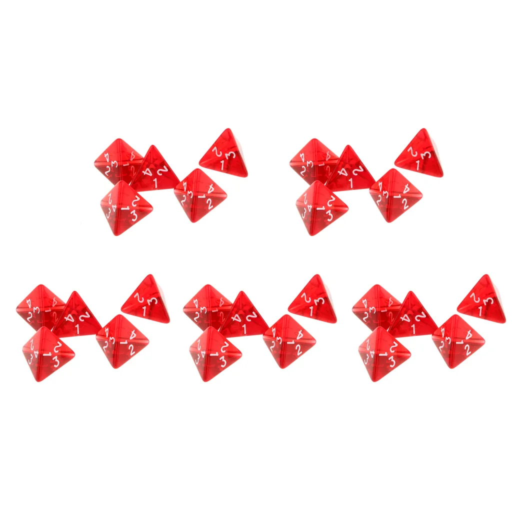 25 шт./компл. четырехсторонний Акриловые Игральные Кости ролевые игры TRPG MTG D4