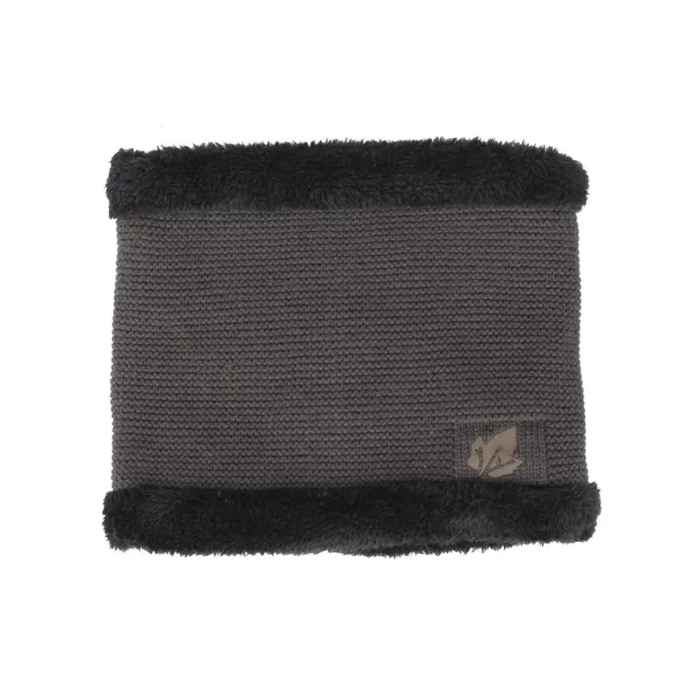 Gray neck snood RoxCober, новинка, вязаные шапки Skullies, шапка с воротником, снуд для мужчин и женщин, береты-кепки Gorros, Мужская теплая однотонная зимняя шапка, шапка, комплект - Цвет: Gray neck snood