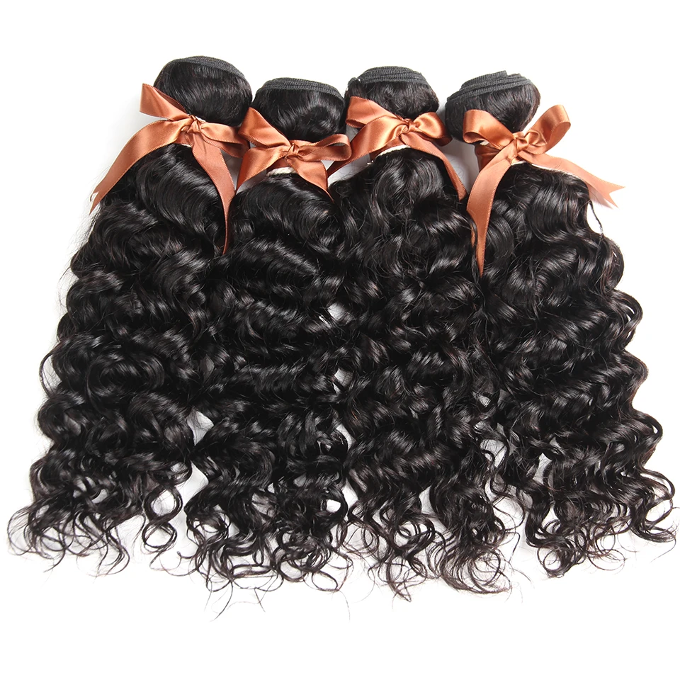 Индийские человеческие волосы пучки волос влажная волна переплетения
