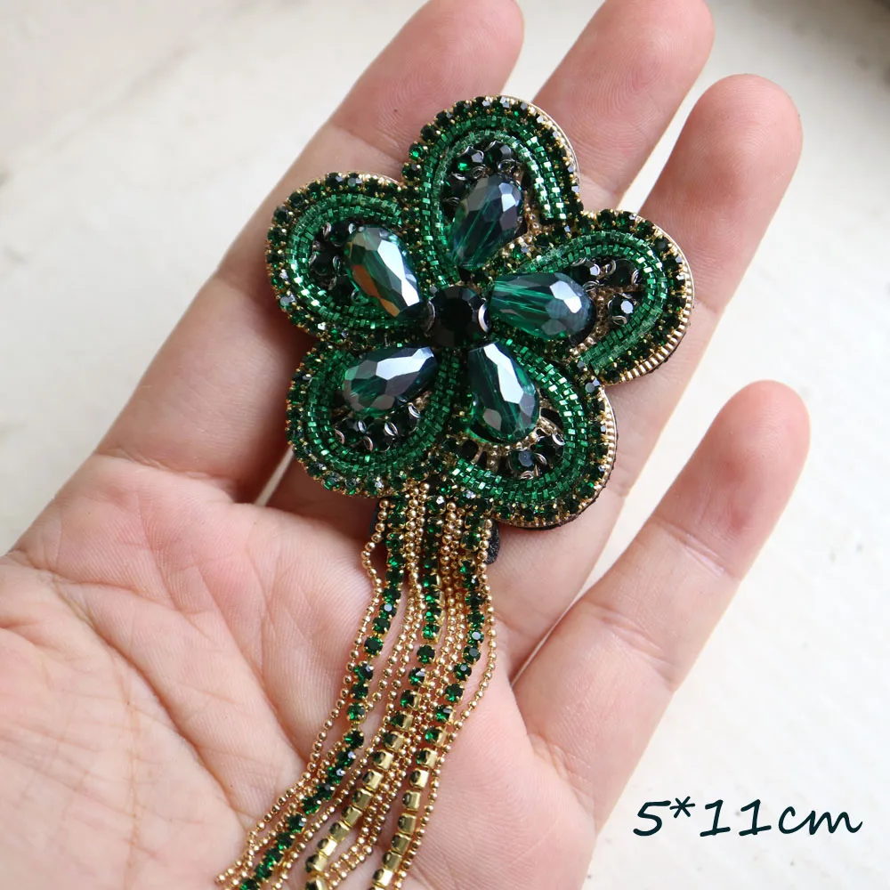 1 шт. кисточки Цветок Ручной Работы Стразы бусины нашивки для одежды DIY 3d вышивка