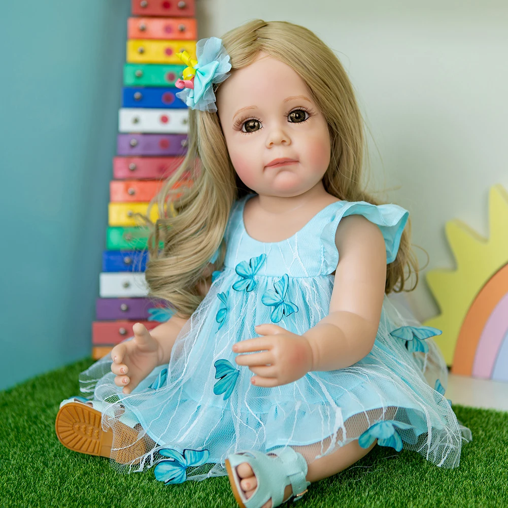 

Кукла новорожденная силиконовая, 48 см, с коричневыми глазами