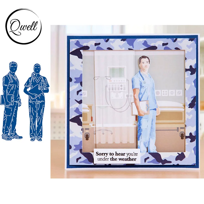 QWELL люди медсестры металлические режущие штампы для скрапбукинга и изготовления