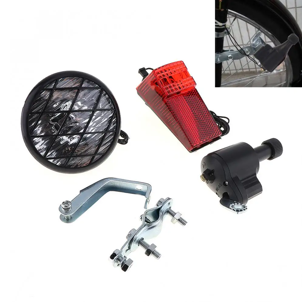 SX05 Economic 6V 3W Bike Dynamo Light Classic Bicycle Generator HeadLight Rears Set | Лампы и освещение