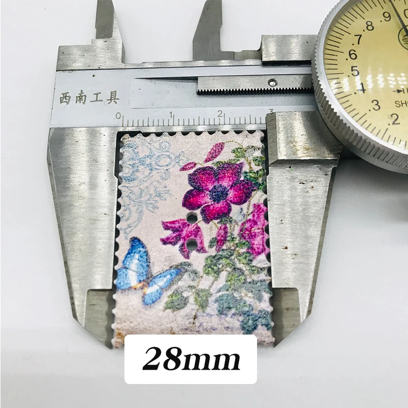 XINDONG прямоугольный штамп смешанный цветочный узор деревянные швейные кнопки для