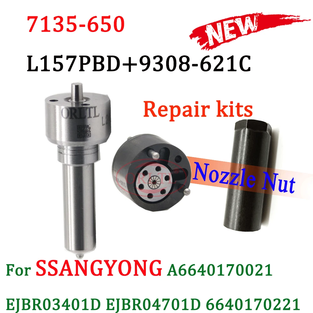 

Overhaul Kits 7135-650 Injector Sprayer L157PBD(L157PRD) Valve 9308-621C(28440421) For EJBR03401D,EJBR04701D SSANGYONG KYRON D20