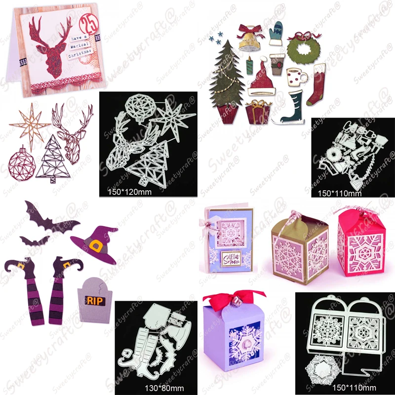 Металлические режущие штампы трафареты Haloween Рождественская рамка для
