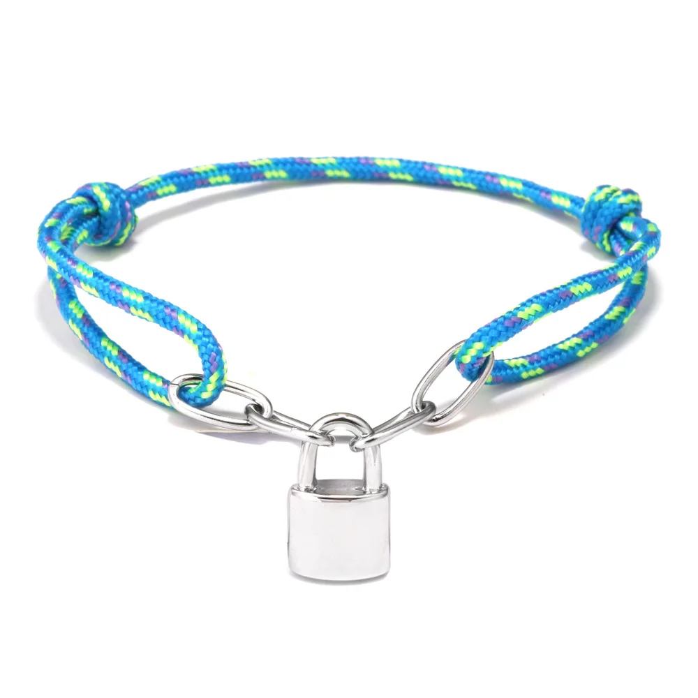 

Kirykle New Arrival Couple Bracelet copper Lock Charm Bracelet Handmade Jewelry Rope Bracelet Lovers Gifts for Women