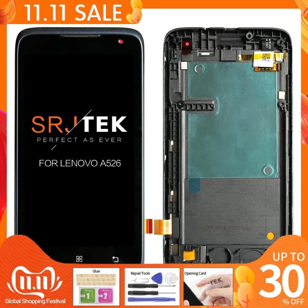 

No Dead Pixels Original 4.5" TFT Digitizer Assembly Replacement Display for Lenovo A526 Touch Screen LCD