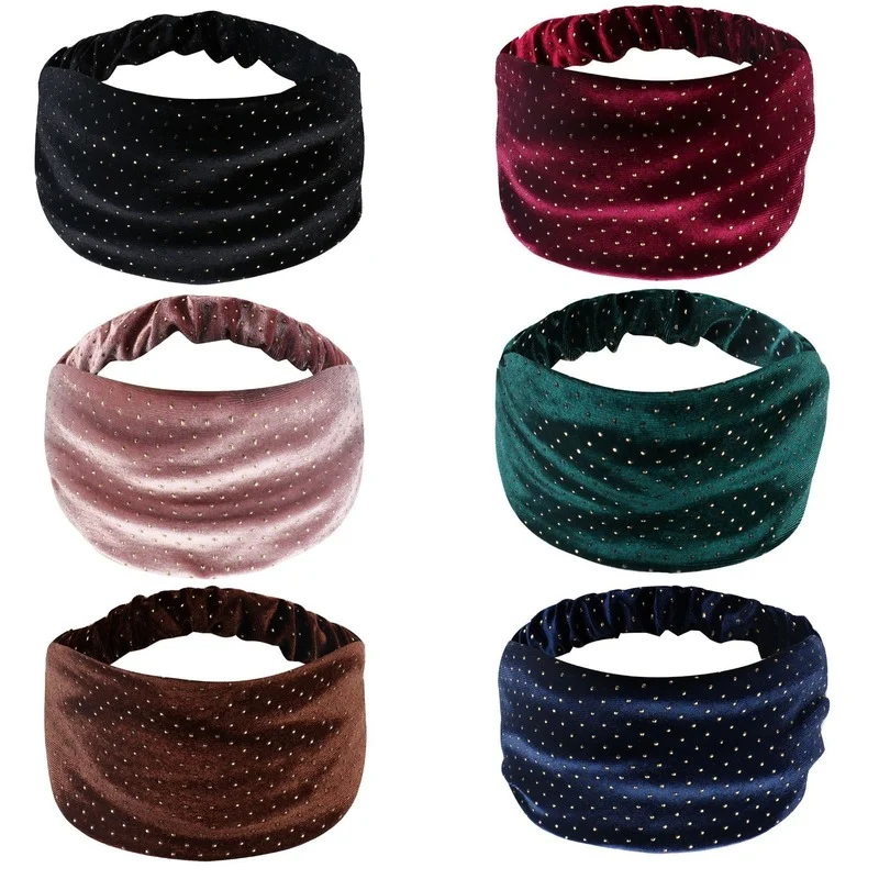 

Wide-brimmed Elastic Hair Band Online Celebrity Washes Her Face Goes Out with Golden Velvet Beautiful Girl Elastic Hair Band 257