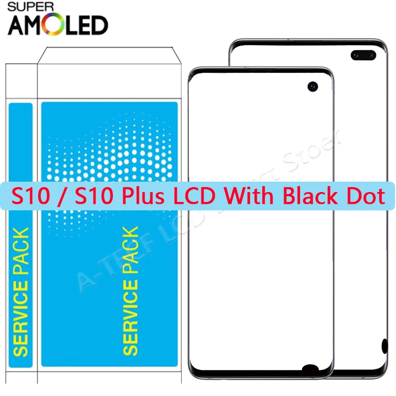 

100% Original S10 LCD For Samsung S10 Plus G9735F LCD Display Touch ScreenAssembly SM-G970 G973F G975F LCD With Black Dot