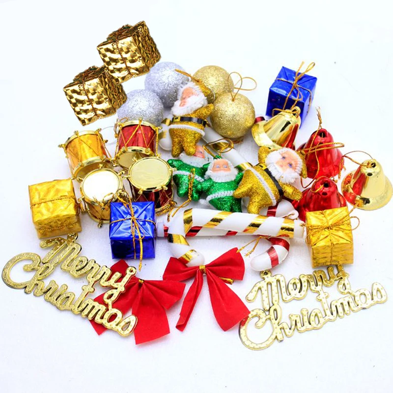 

Christmas Party Decoration Gift Santa small pendant gift box Bow Tie Kids Christmas tree decoration Baubles New Year Supplies