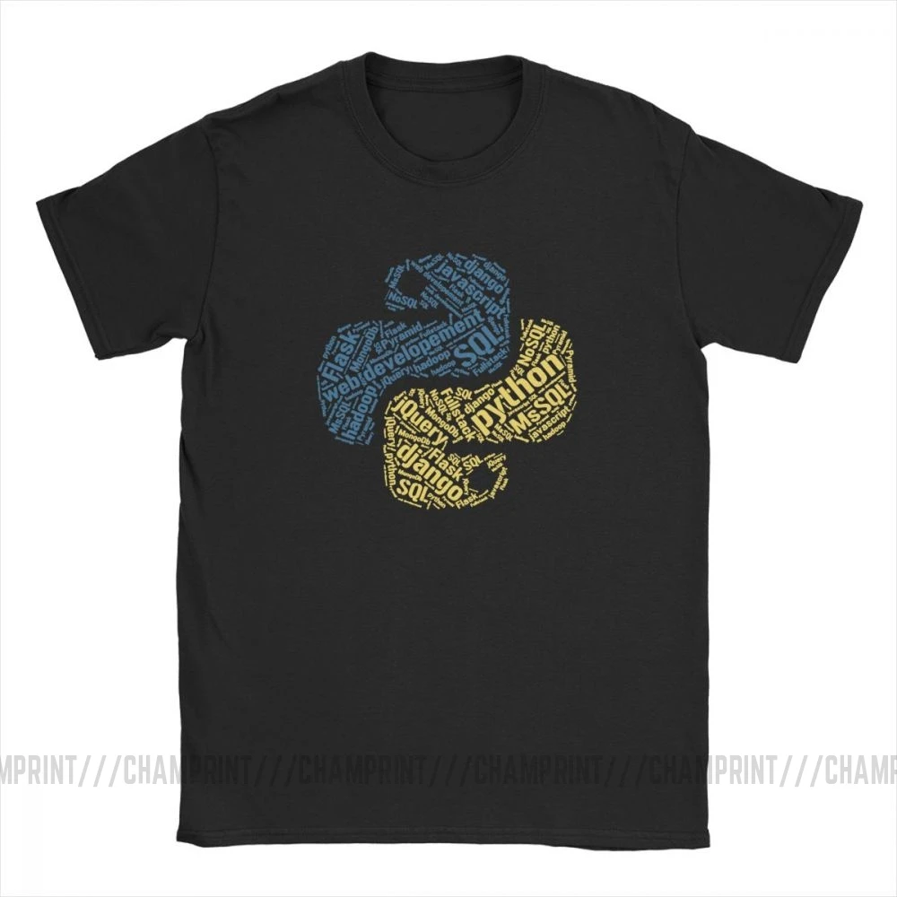 Футболка программиста Python для мужчин хлопковые футболки разработчик