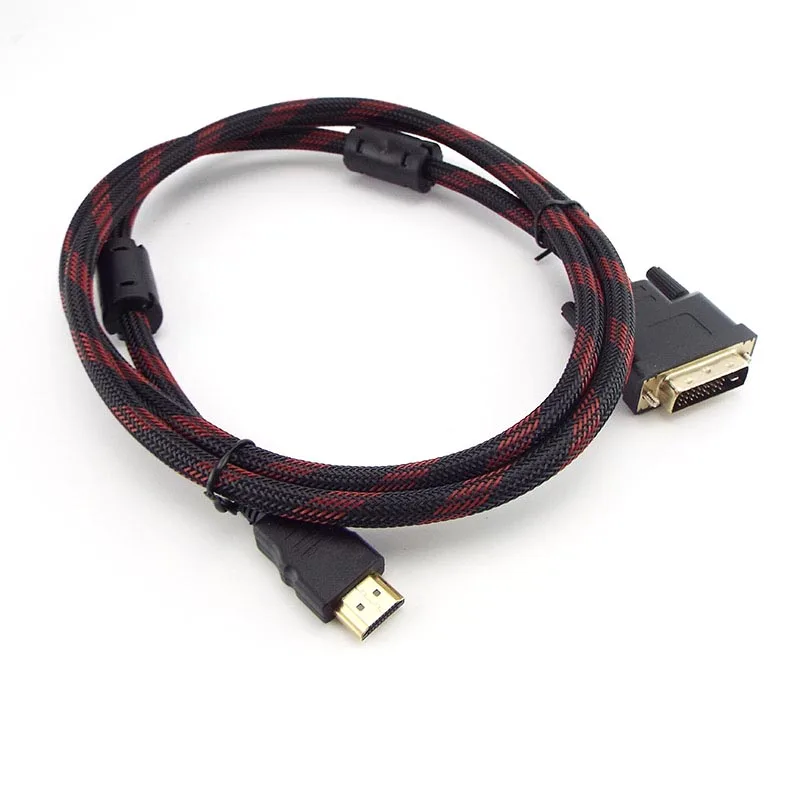 1 5 м совместимому с HDMI к DVI кабель DVI-D 24 + Pin адаптер Кабели для ЖК-дисплей DVD HDTV 1080P 3D