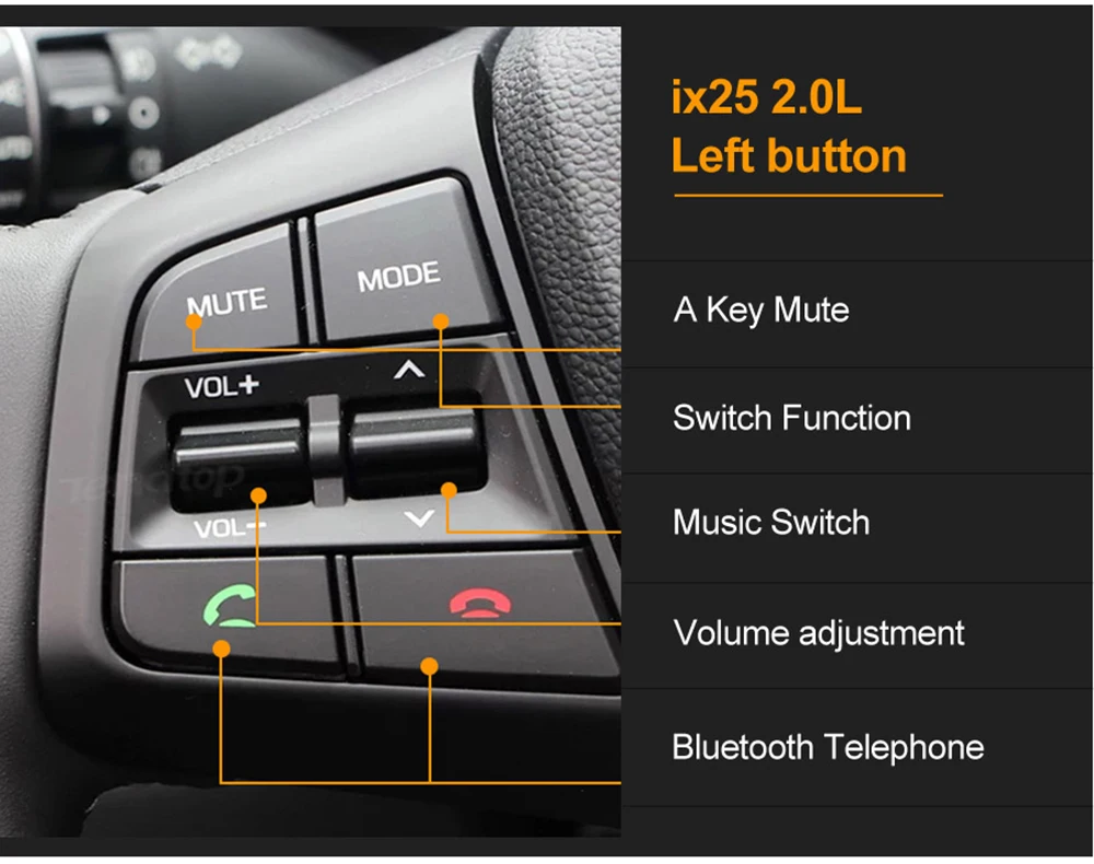 Многофункциональная кнопка на рулевом колесе для hyundai CRETA ix25 1.6L 2.0L круиз контроль громкости Bluetooth телефонный переключатель для автомобиля