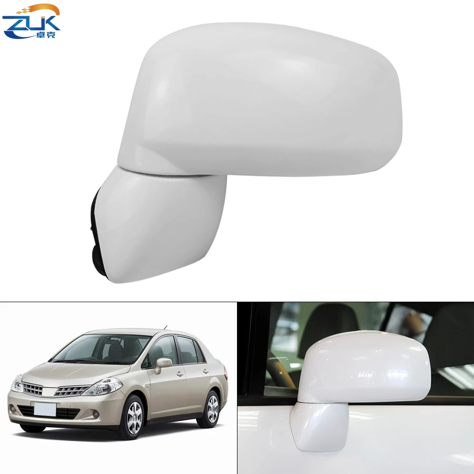 

ZUK Left Right Car Exterior Door Rearview Mirror For Nissan Tiida Latio Versa C11 2006-2011 Model 5-PINS With Heated