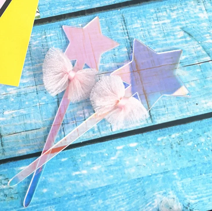 2 шт кавайные Милые Акриловые топперы в форме сердца звезды для кексов украшения