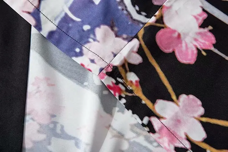 

Japanese Style Mount Fuji cherry blossom Print Kimono Hip Hop Cardigan Coats Harajuku Women Casual Loose Tops Streetwear Shirts