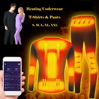 Winter Heating Underwear Thermal Underwear Set USB Electric Heated T-Shirts & Pants Battery Powered Ski Wear Motorcycle Jacket