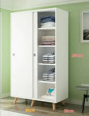 white 80cm Легко собрать гардероб с раздвижными дверями шкаф для спальни мебель шкаф для хранения Aarmario muebles moveis деревянный современный шкаф - Цвет: white 80cm