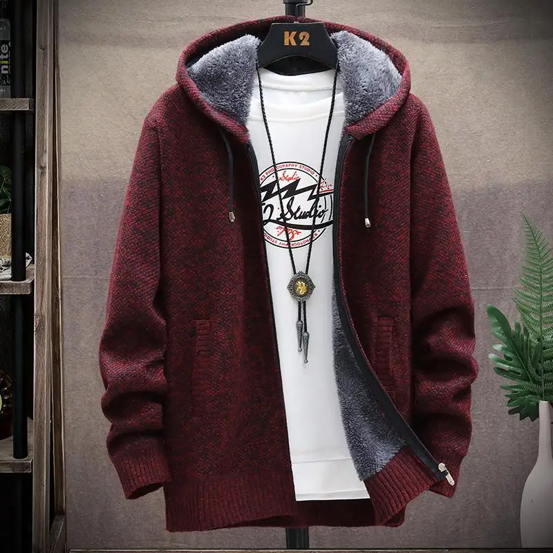 

2020 winter new arrival Men's Knitted thicken Mens Coats Male Sweater Casual Keep warm Male Cardigan Sweaters Men, size M-3XL