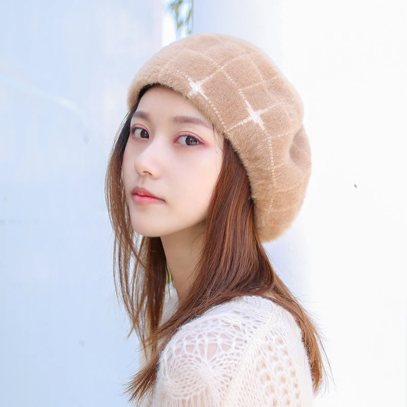 Женский берет в клеточку Удобный Простой Элегантный винтажном стиле | Аксессуары