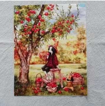 20x25 см Сделай Сам шитье Лоскутное шитье Декор салфетки/кошелек/сумки/подушка/Подушка/Рама картина девушка ручная окрашенная льняная ткань - Цвет: NO.5