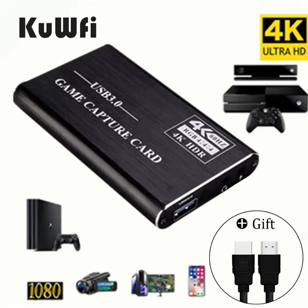 KuWFi 4K HD MI игровая карта захвата 1080PHD до 3 0 видеозахвата Настольная игра Запись