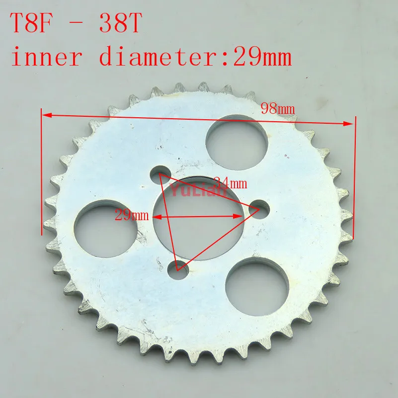 Задняя звездочка T8F 38T 25H 55T 65T 80T 29 мм для 47CC 49CC Mini Moto ATV Quad внедорожный карманный