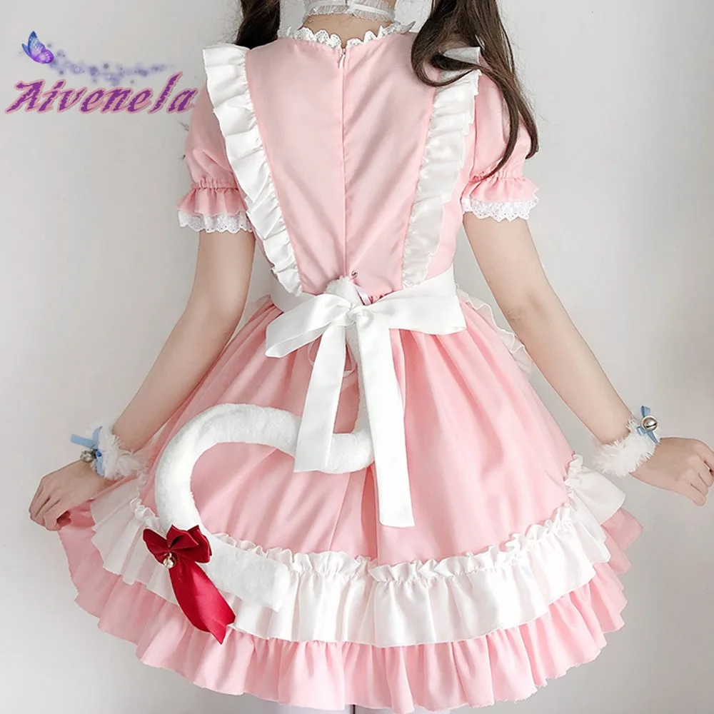 

Lovely Princess Lolita OP maid dress, pink, soft, cosplay, AFC886
