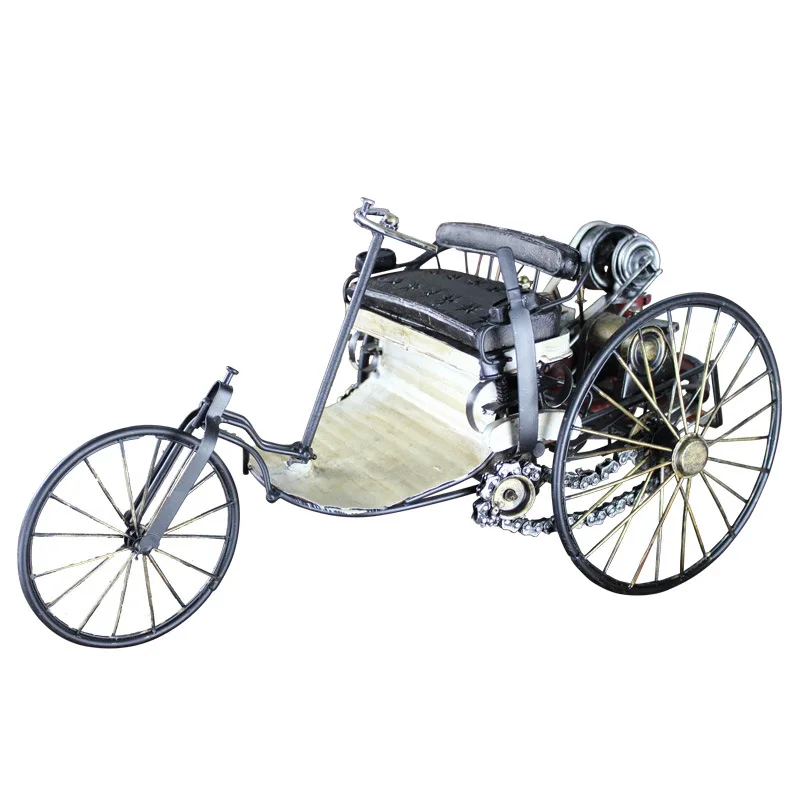 

Handmade Retro Iron Cycling Model 1886 First Generation Classical Bicycle Bike Model Decoration Metal Crafts Toys for Children