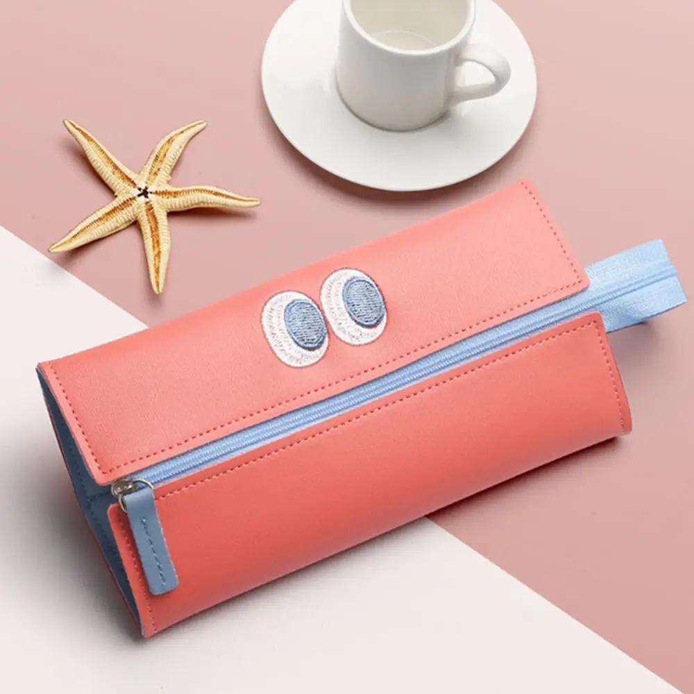 

Ins Large Capacity Leather Pen Bag Pencil Box for High Junior Girls Students Graduation back to school