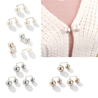 3 pcs artificial pearl brooch pins sweater shawl clips for womenanti exposure neckline safety pinswedding party dress decor