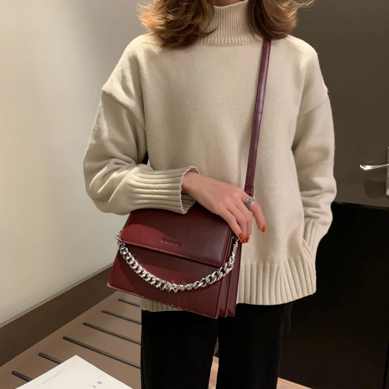 

Casual bag ladies retro wild ladies fashion solid color square bag wallet large capacity new ladies handbag shoulder bag 2021