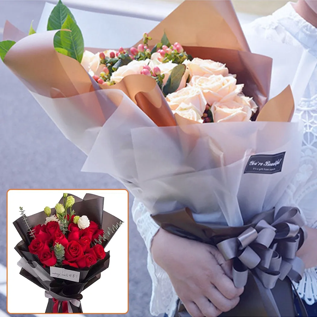 

20pcs 60*60cm Flower Packaging Paper Frosted Florist Handmade Wrapping Bouquet DIY Gift Wedding Flower Bouquets