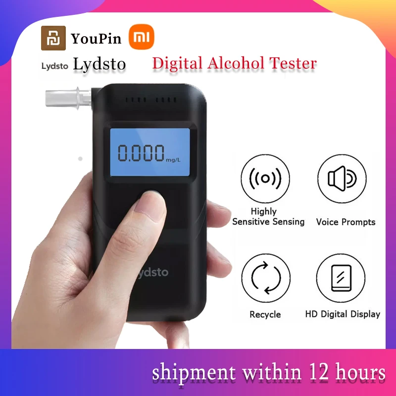 

Xiaomi Mijia Lydsto Digital Alcohol Tester Handheld Alcohol Breath Tester Breathalyzer Analyzer LCD Display Mini Blowing Tester
